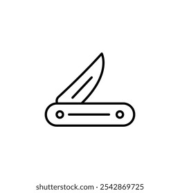 Icono de navaja de bolsillo. Iconos rellenos y de línea
