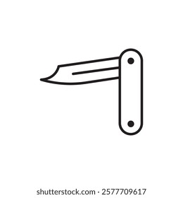 Pocket knife icon Flat simple outline