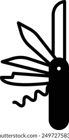 A Pocket knife icon in line style.