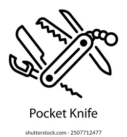 Taschenmesser-Symbol im linearen Stil 
