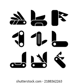 pocket knife icon or logo isolated sign symbol vector illustration - Collection of high quality black style vector icons
