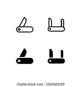 Pocket Knife Icon Logo Vector Symbol. Penknife Icon