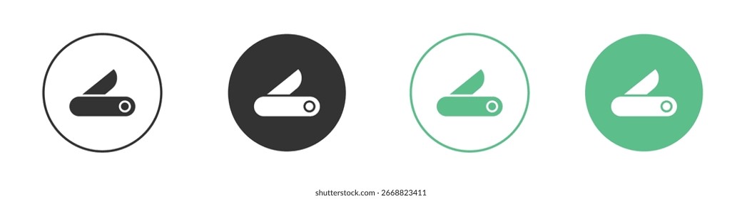Pocket knife icon Minimal Flat Line Vector Icon Set.