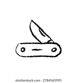 Pocket Knife Icon on White Background