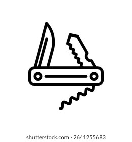 Pocket knife icon outline set sign