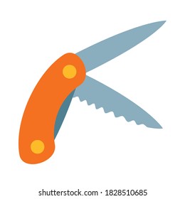 pocket knife icon over white background, flat style, vector illustration