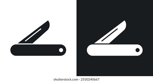 Taschenmesser-Symbolpaket in schwarzer Farbe.