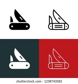 Pocket Knife Icon Set