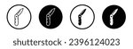Pocket knife icon set. army small penknife tool vector symbol in black filled and outlined