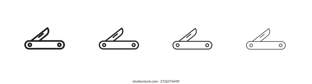 Ícone de faca de bolso definir vetor eps10. ilustração, símbolo de logotipo modelo pictograma