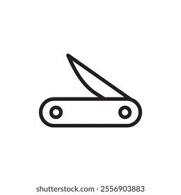 Pocket knife icon Thin line art collection