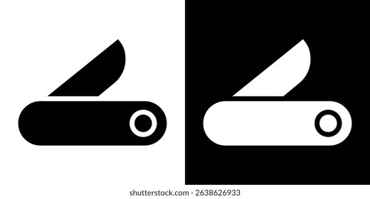 Pocket knife icon Vector in flat style. Collection silhouettes