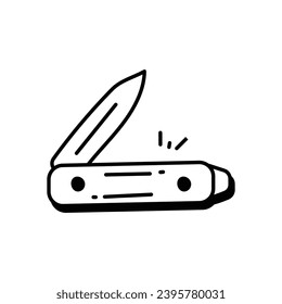 Ilustración de material vectorial de icono de cuchillo de bolsillo