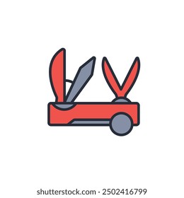 pocket knife icon. vector.Editable stroke.linear style sign for use web design,logo.Symbol illustration.