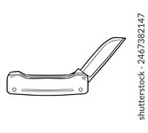 pocket knife illustration outline isolated vector