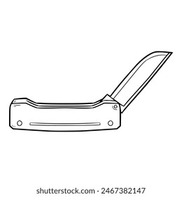 pocket knife illustration outline isolated vector