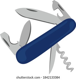 Cuchillo de bolsillo, ilustración, vector sobre fondo blanco