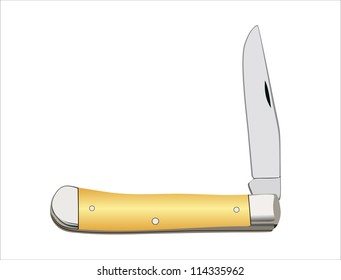 Pocket Knife Isolated On White