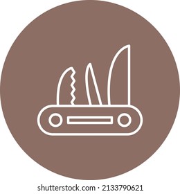 Pocket Knife line circle icon vector image. Can also be used for web apps, mobile apps and print media.