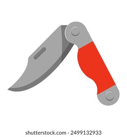 Cuchillo de bolsillo para hombres ilustración de dibujos animados de Vector aislado en un fondo blanco.