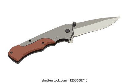 pocket knife realistic vector illustration isolated