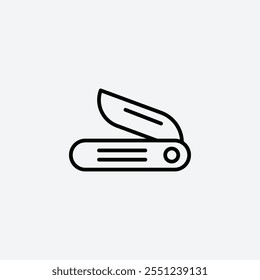 Cuchillo de bolsillo delgado liner icono aislado.