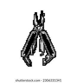 Retro-Vektorgrafik für das Taschenmesser-Werkzeug Game Pixel. Taschenmesser-Werkzeug. alte Vintage-Illustration