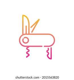 Pocket Knife vector gradient icon style illustration. EPS 10 file