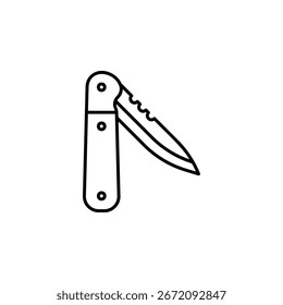 Icono de Vector de navaja de bolsillo. Estilo de línea de icono de aventura. uso perfecto para logotipo, presentación, Sitio web y más. estilo de contorno de diseño de icono moderno