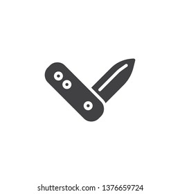 Pocket knife vector icon. filled flat sign for mobile concept and web design. Folding knife glyph icon. Symbol, logo illustration. Pixel perfect vector graphics