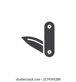 Pocket knife vector icon. filled flat sign for mobile concept and web design. Folding knife glyph icon. Symbol, logo illustration. Vector graphics