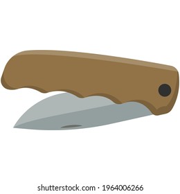 Pocket knife vector icon isolated on white background