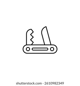 Pocket knife vector line icon icons design