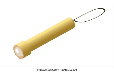 Pocket LED Flashlight vector illustration isolated on white.