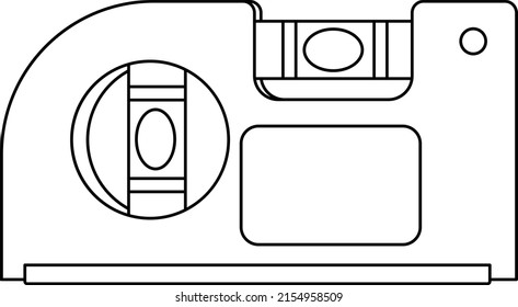 Pocket level isolated vector on white background. This level tool is used for a quick check during a construction build or for even tighter spaces than a torpedo level will go.