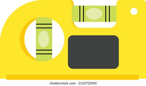 Pocket level isolated vector on white background. This level tool is used for a quick check during a construction build or for even tighter spaces than a torpedo level will go.
