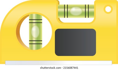 vector aislado de nivel de bolsillo sobre fondo blanco. Esta herramienta de nivel se utiliza para realizar una comprobación rápida durante una construcción o para espacios aún más ajustados que los de un nivel de torpedo.