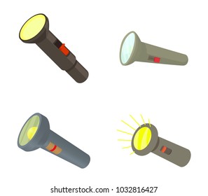 Pocket light icon set. Cartoon set of pocket light vector icons for web design isolated on white background