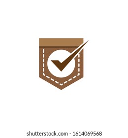 pocket logo with check mark element template