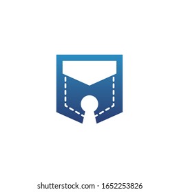 pocket logo with key hole, element, template