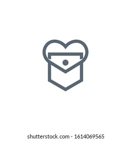 pocket logo vector with heart love people element