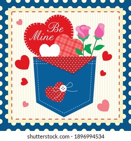 A pocket of loves for greeting valentine card