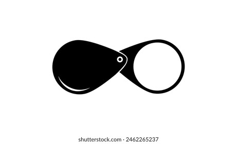 Pocket Magnifying Glass, black isolated silhouette