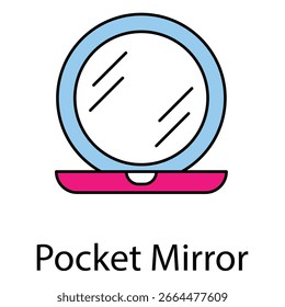 Icono de la belleza del espejo del bolsillo en estilo del Vector