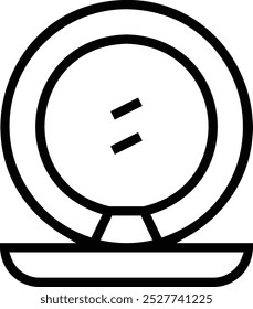 pocket mirror icon. Thin linear style design isolated on white background