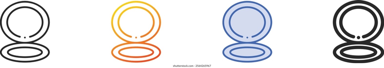 pocket mirror icon.Thin Linear, Gradient, Blue Stroke and bold Style Design Isolated On White Background