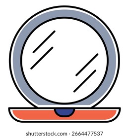 Pocket Mirror Vector Icon for Beauty Tools