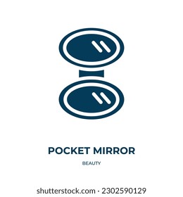 pocket mirror vector icon. pocket mirror, mirror, pocket filled icons from flat beauty concept. Isolated black glyph icon, vector illustration symbol element for web design and mobile apps