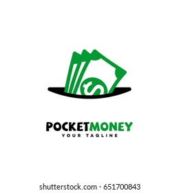 Pocket money logo template design. Vector illustration.