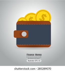 Pocket money vector.